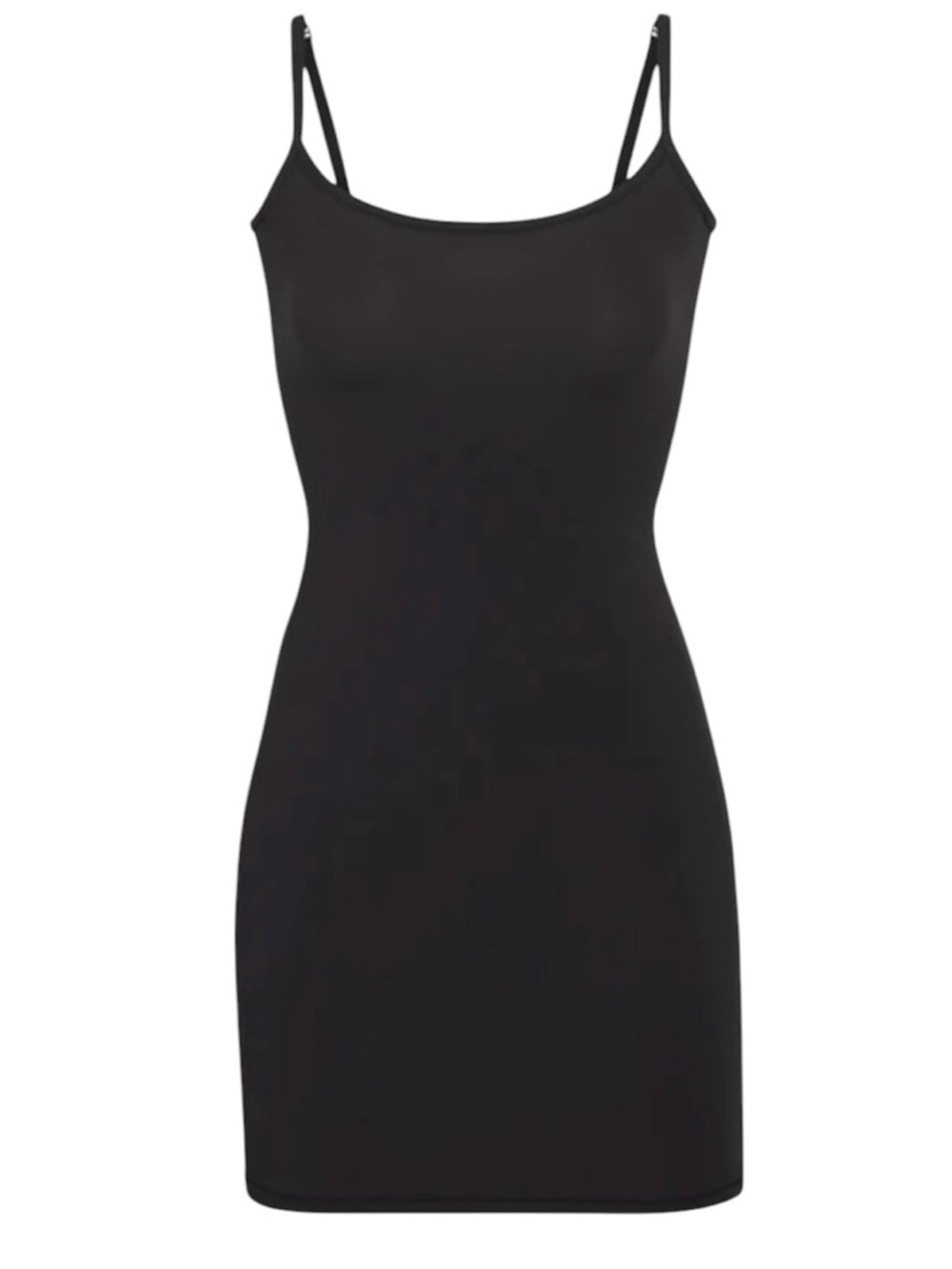 SKIMS Fits Everybody Mini Slip Dress Onyx Black Scoop Neck M